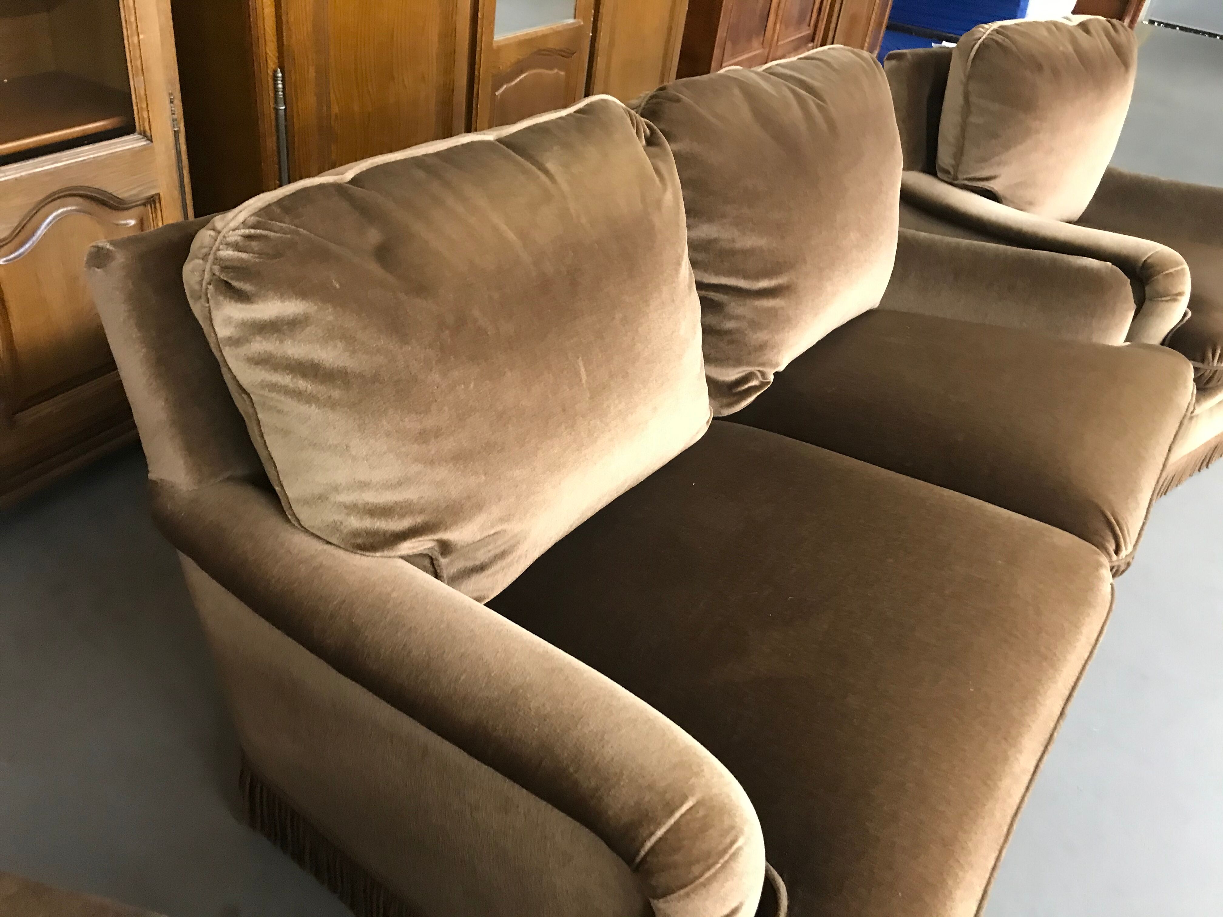 Sofa lounge two velvet armchairs 1970 Sanz