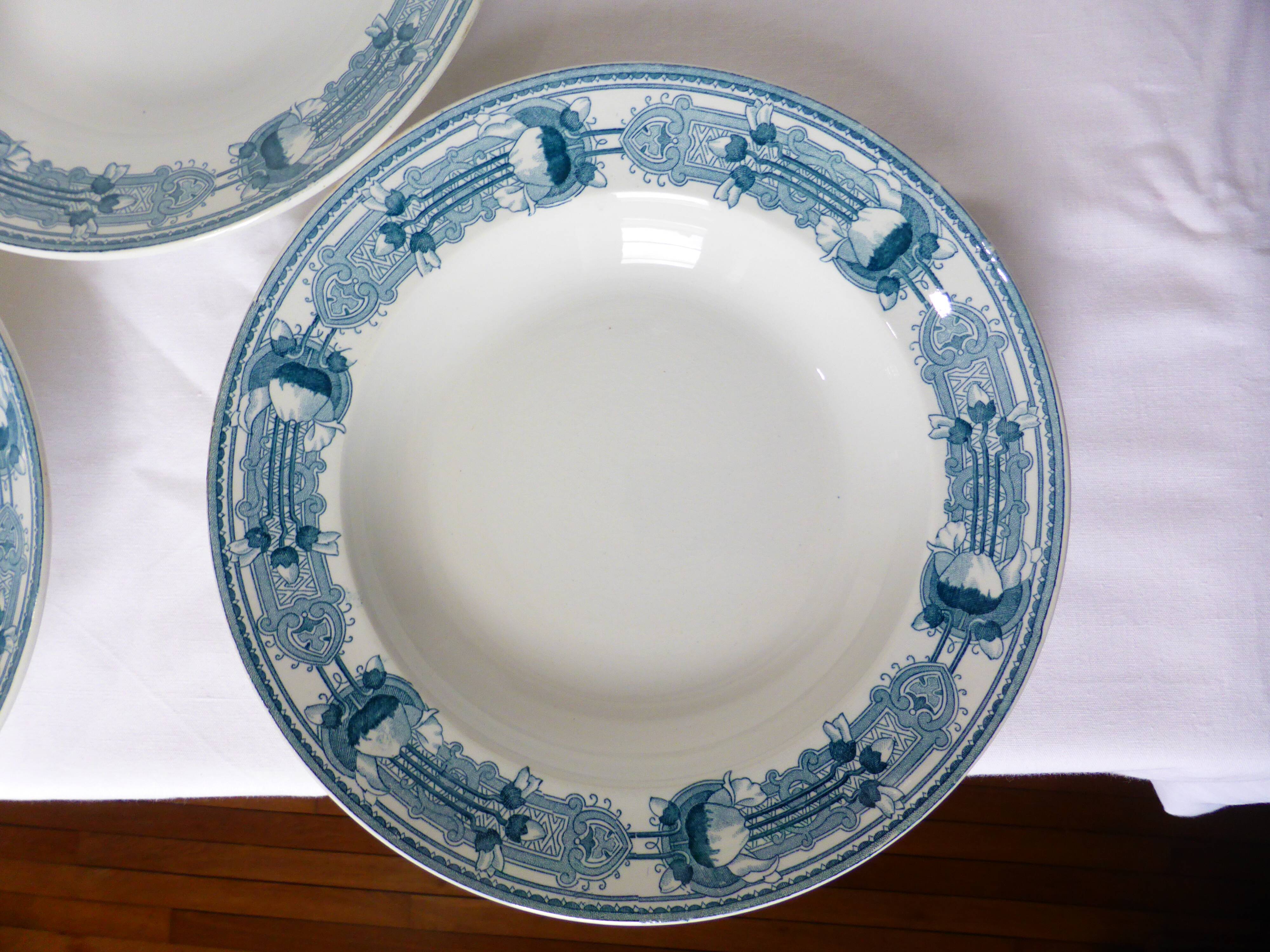 3 vintage CM&C soup plates, Massena model 220624