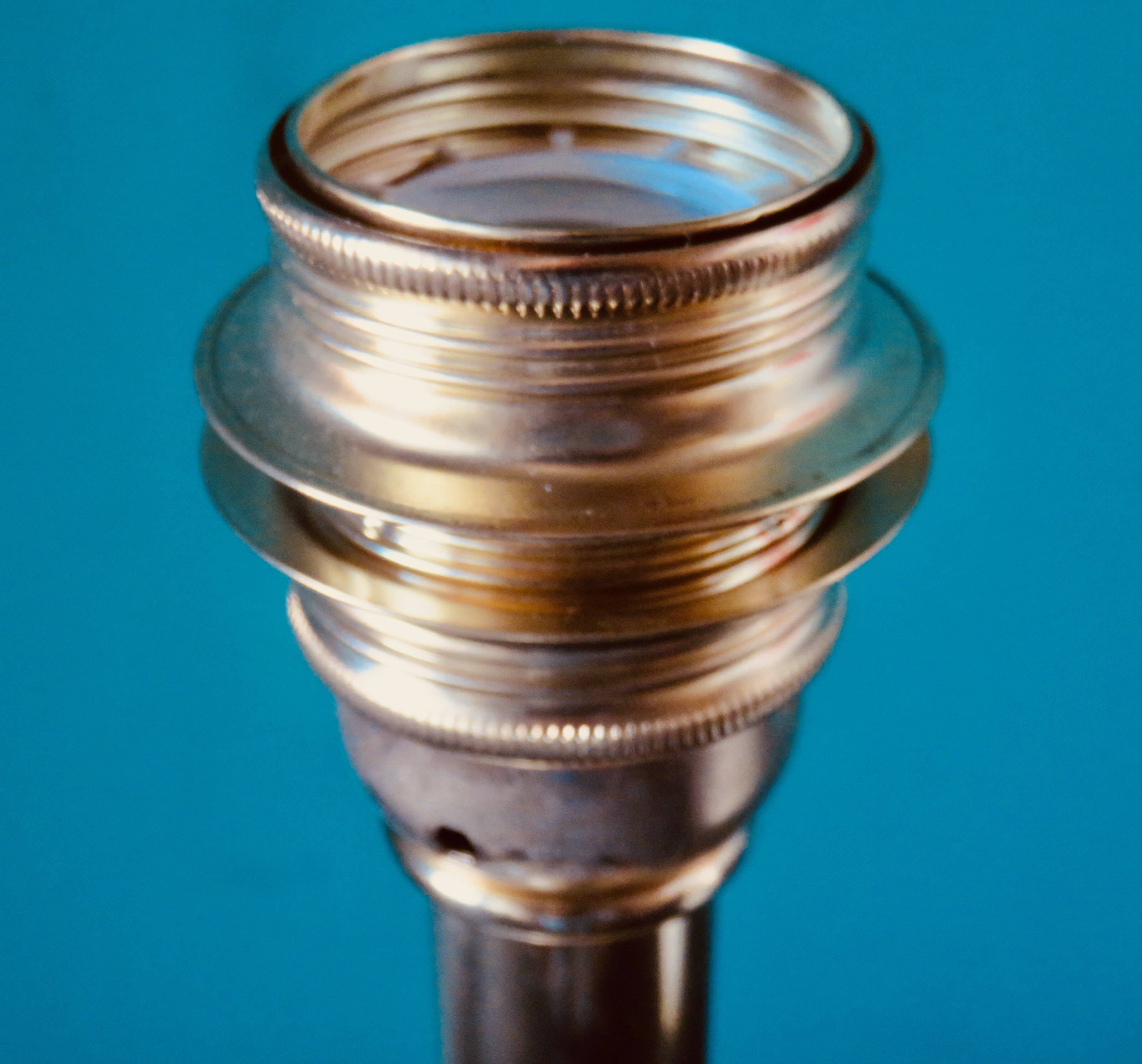 Pair of bedside lamps in brass and ecru lacquered metal, Denmark 1960