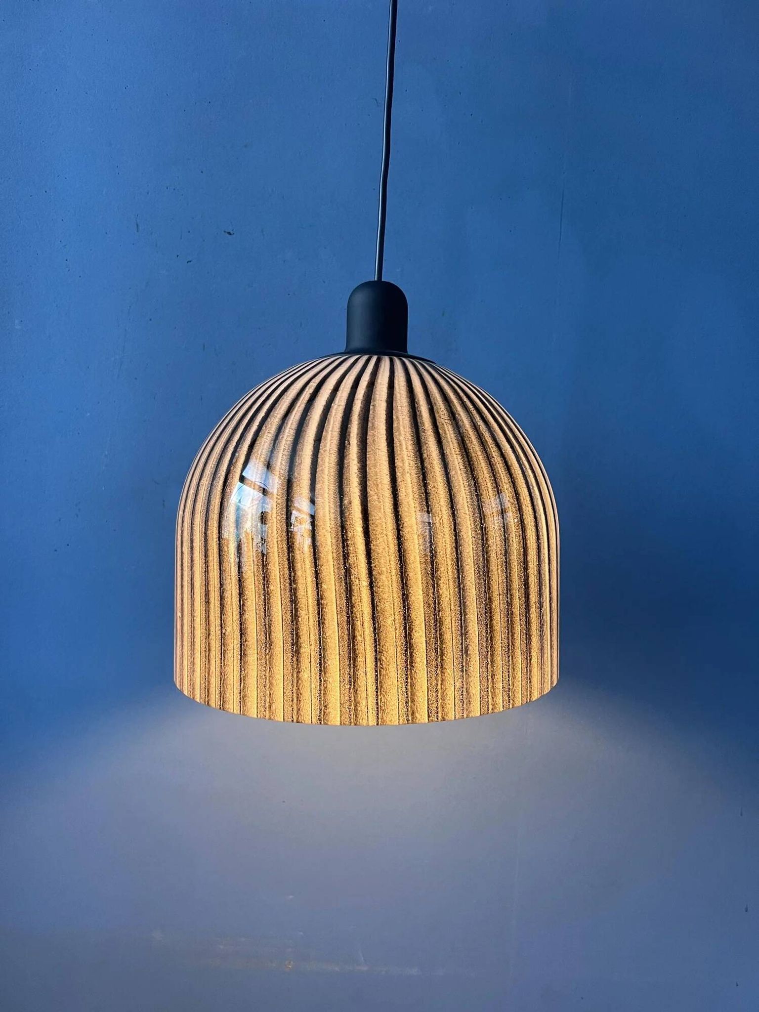Mid-century glass hanging lamp by Peill and Putzler