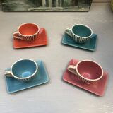 4 vintage ceramic coffee mugs edited by lbvyr circa