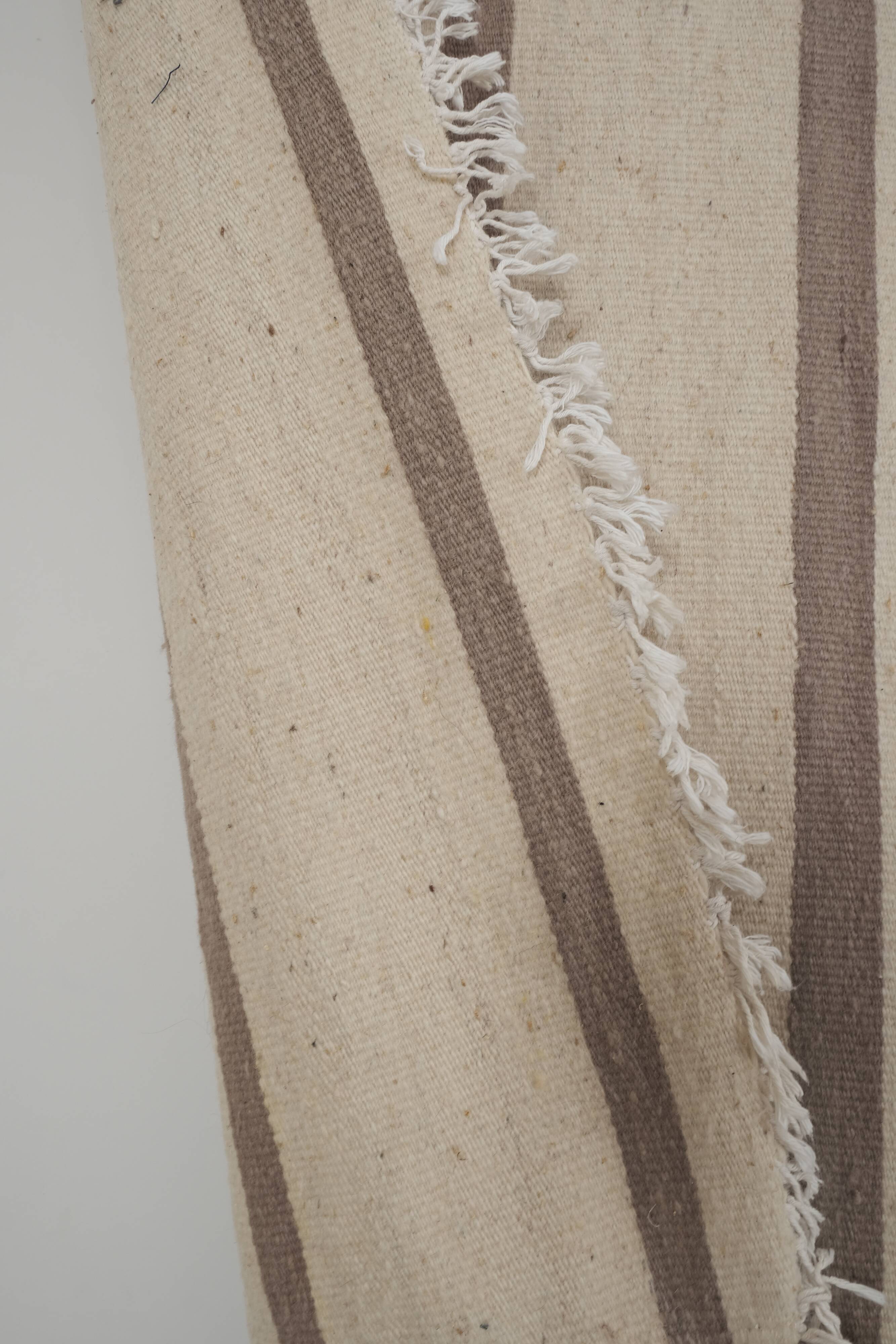 Vintage Anatolian Striped Hemp Kilim Rug