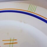 Vintage round serving dish from the Gien factory, Robinson model, in porcelain