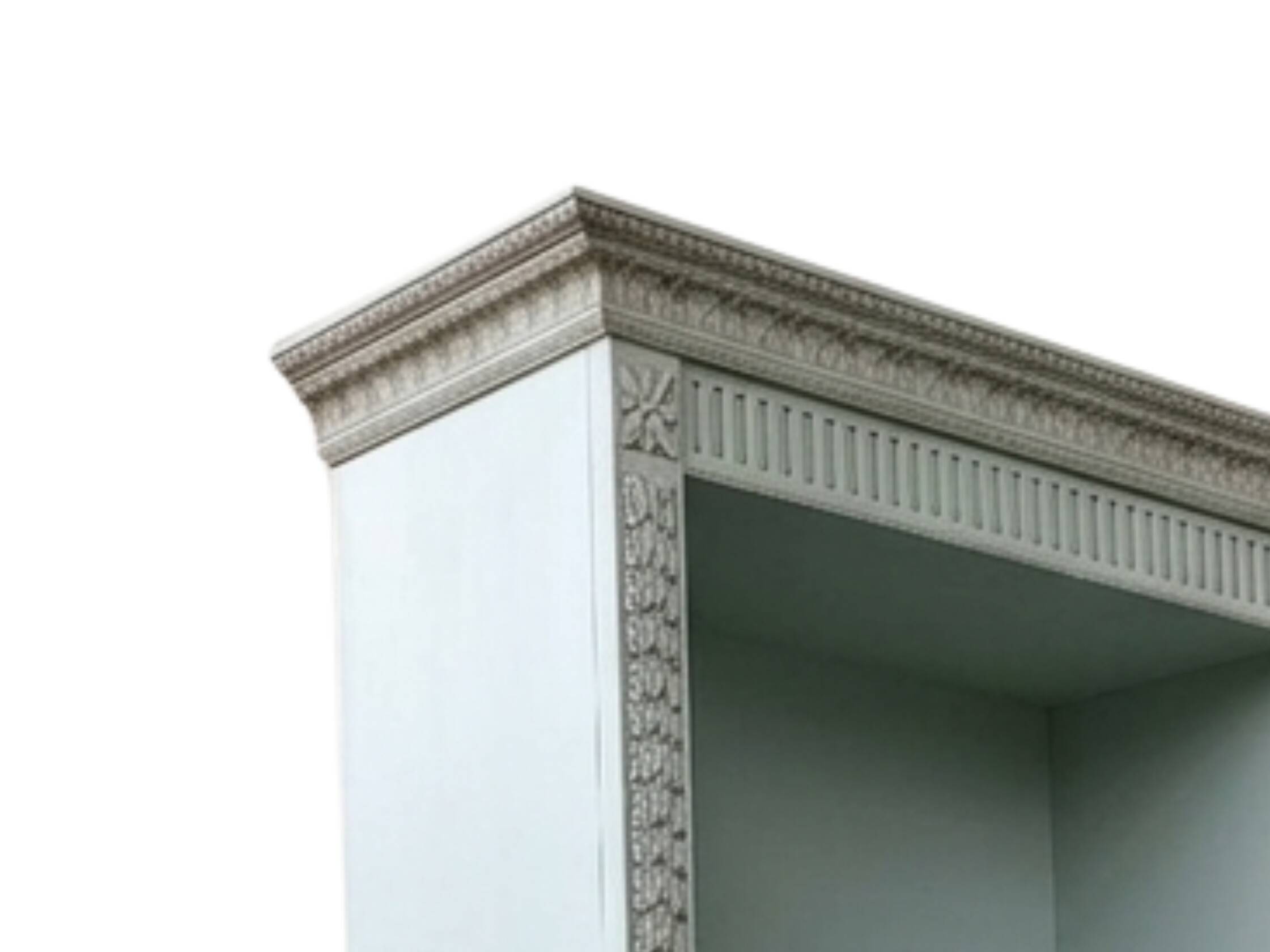 Cabina Armadio Aperta Classica in Tonalità Celeste/Grigio Perla con Isola C