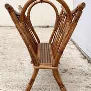 Porte-revue vintage rotin 1950