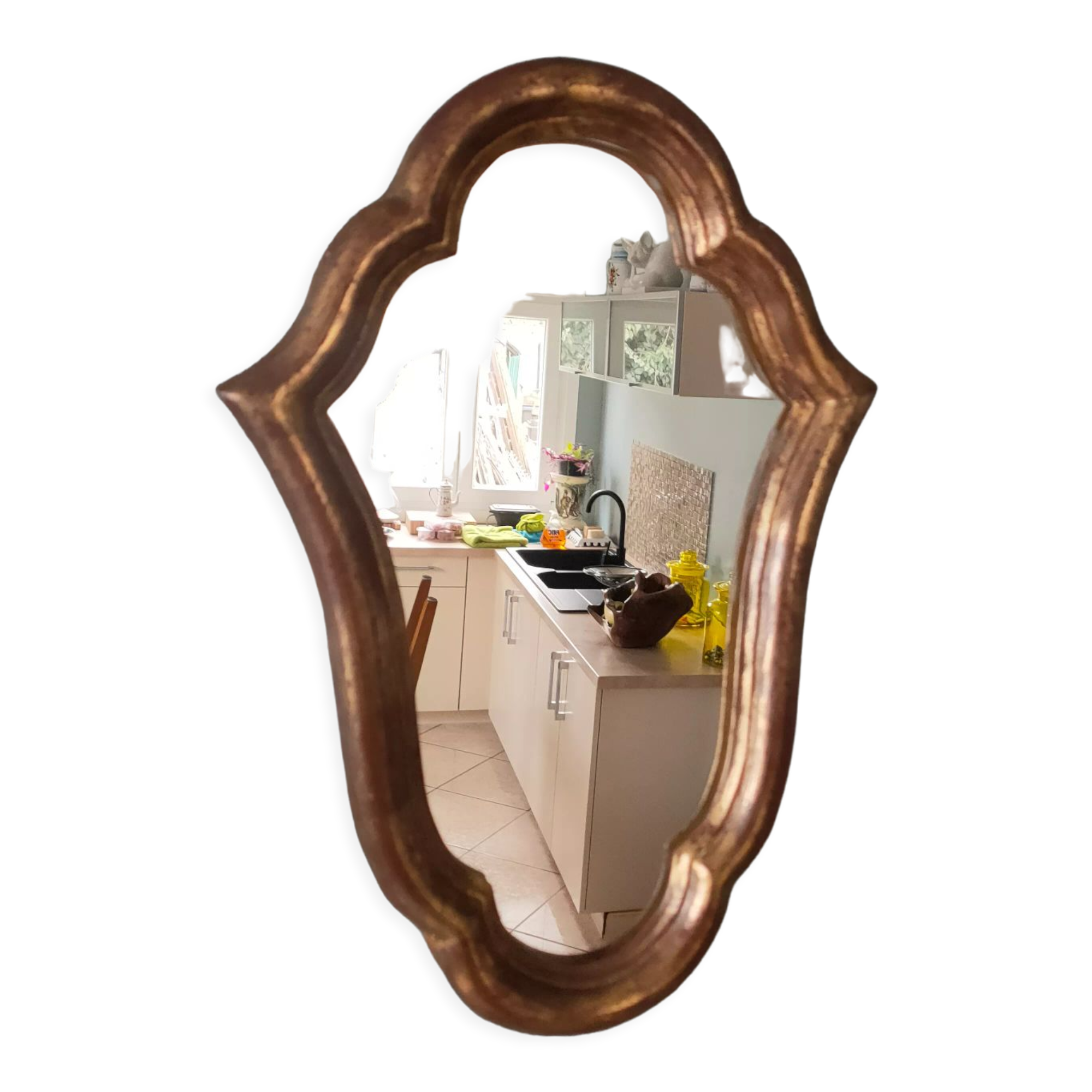 Style mirror in gilded wood