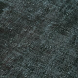 Hand-Knotted Hi-Low Pile Oriental 1980s 144 cm x 245 cm Black Carpet