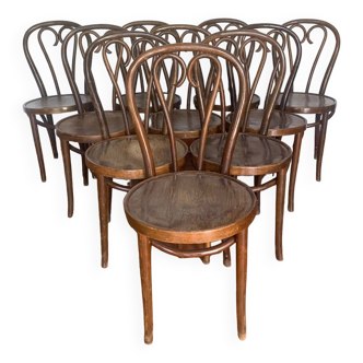 Lot 10 chaises bistrot 1900