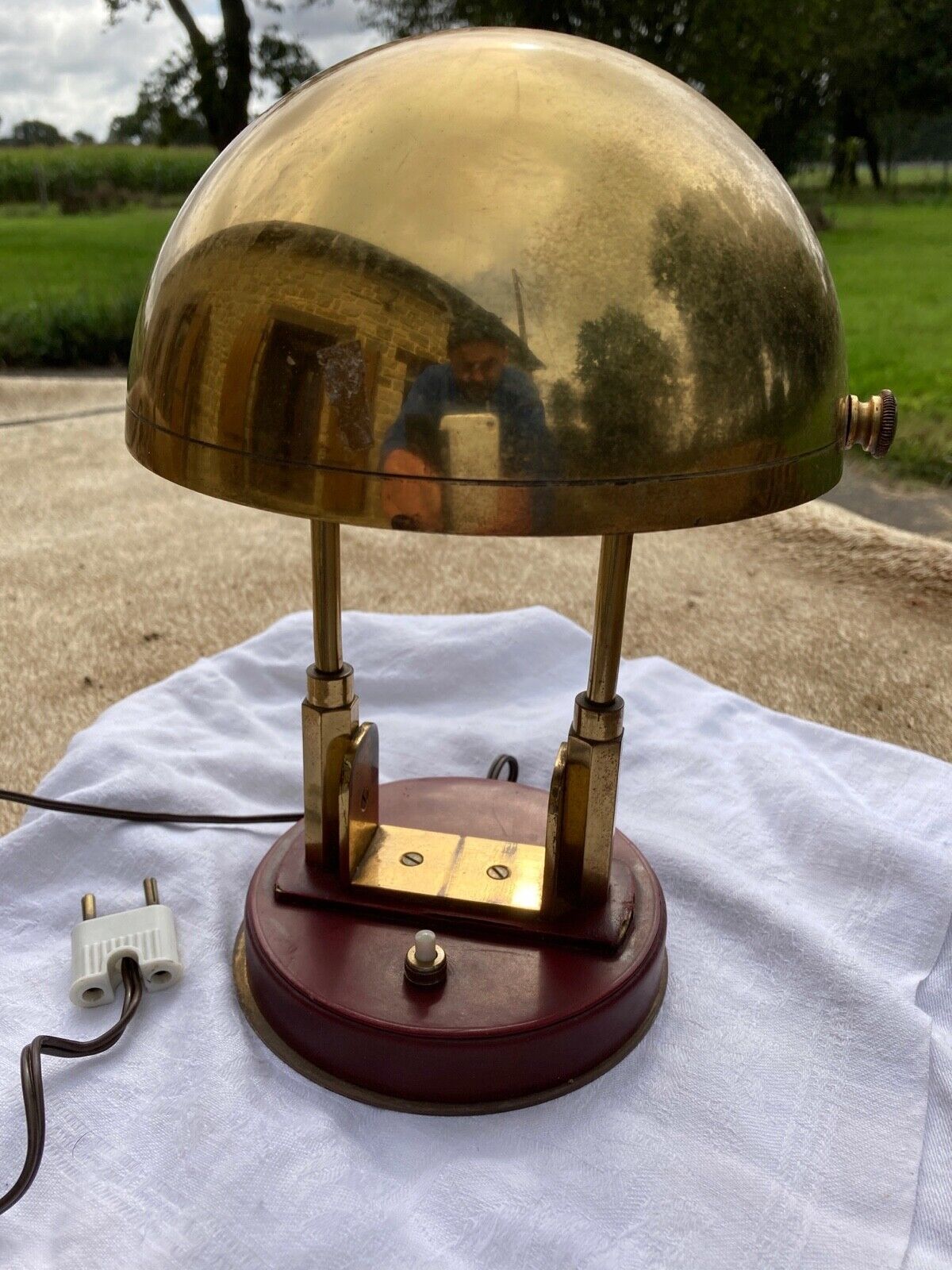 Desk lamp art deco modernist bauhaus gilded metal and bronze or gilded brass