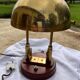 Desk lamp art deco modernist bauhaus gilded metal and bronze or gilded brass