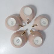 5 tasses Villeroy & Boch rose et or par Lucien Engel