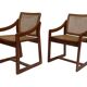 Vintage set of 4 dining chairs webbing beech wood design