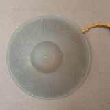 Art Deco ceiling lamp/chandelier in white pressed molded glass in working order