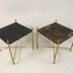 Pair of lacquered goatskin tables
