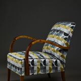 Modernist armchair from the 1930s/40s – Birchwood, original springs, fully