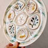 Interesting French porcelain oyster dish MBFA Pornic hand-painted marine M.