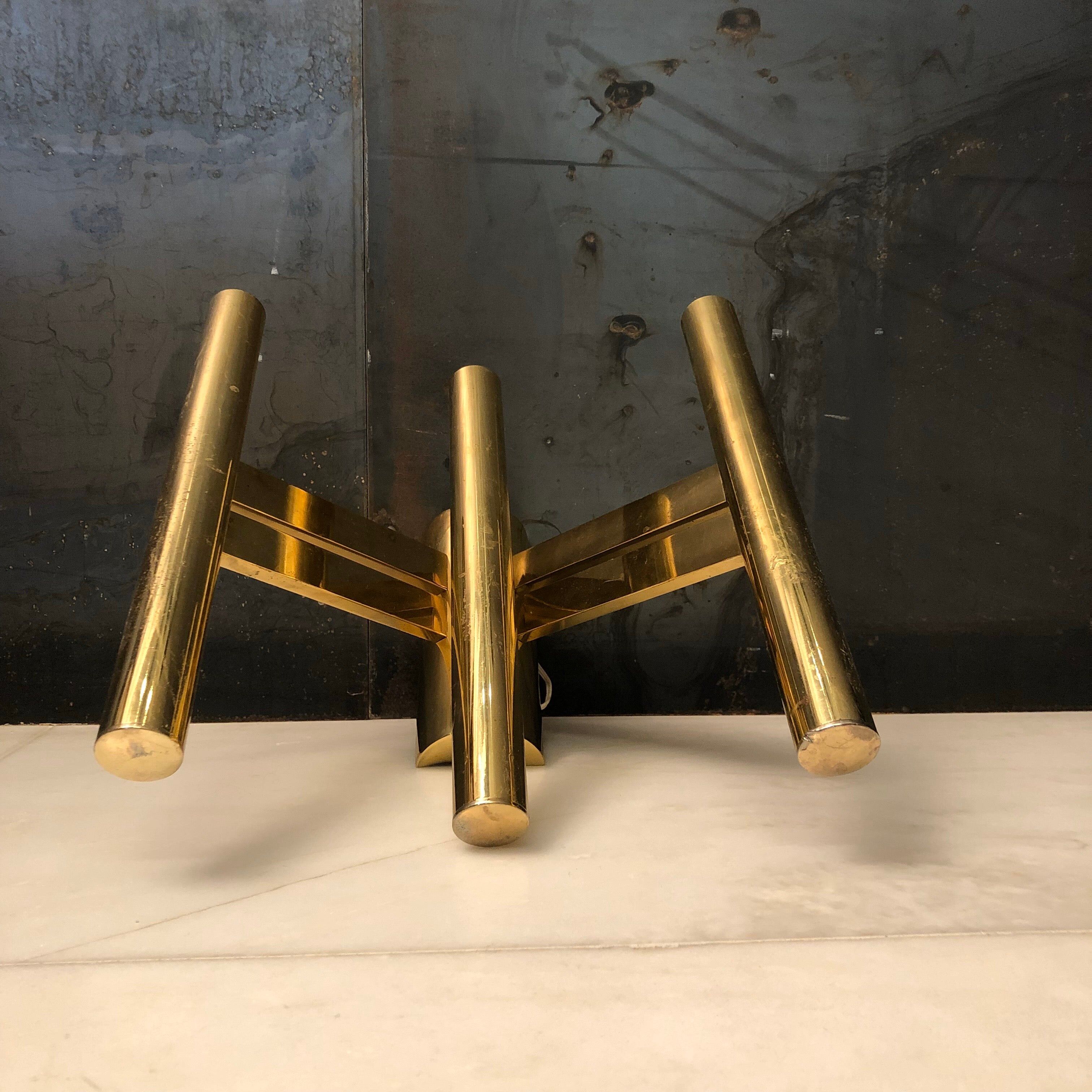 Single brass sconce from Sciolari, italy, 1970