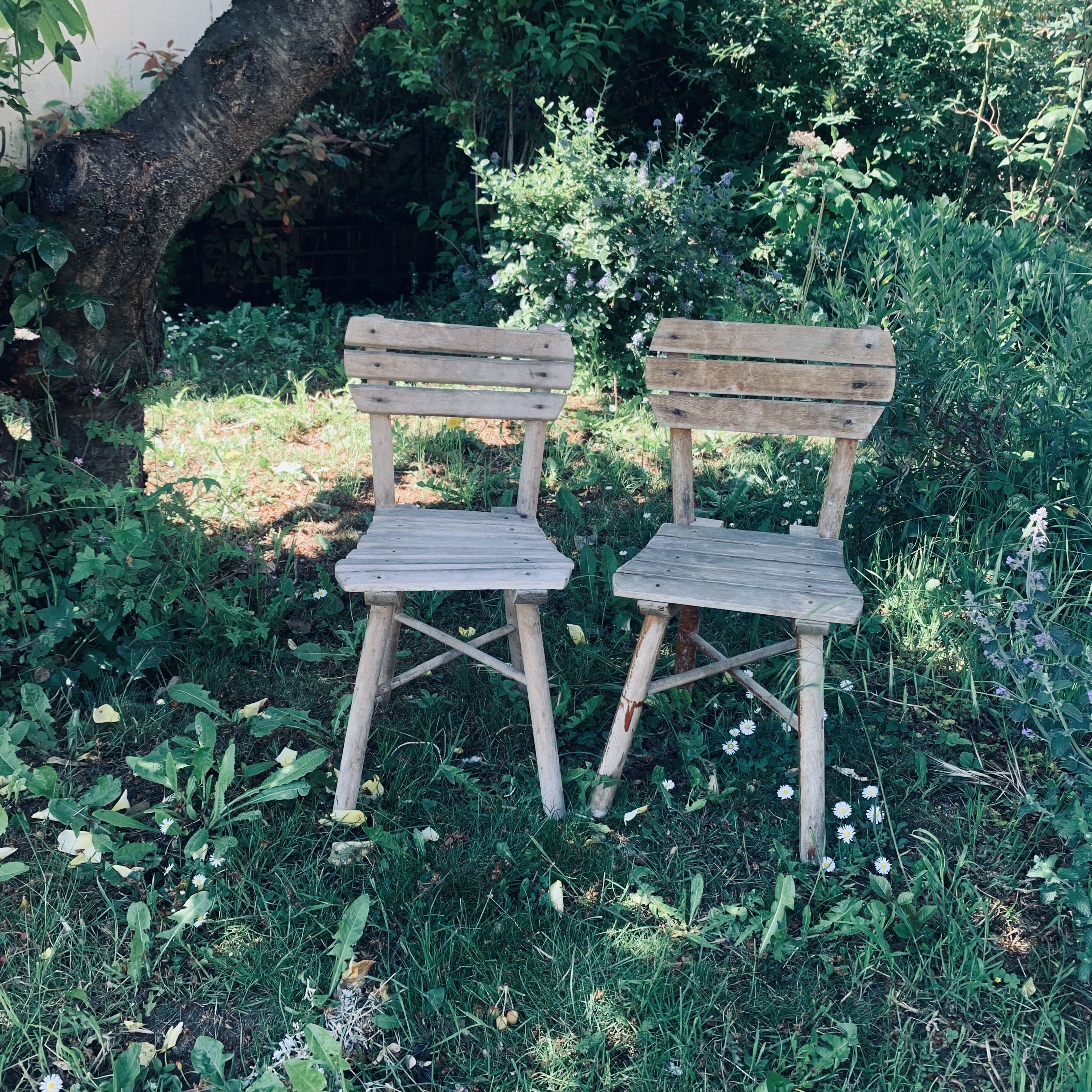 Pair of children's garden chairs