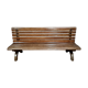 Park bench and garden with natural wood backrest xixth century