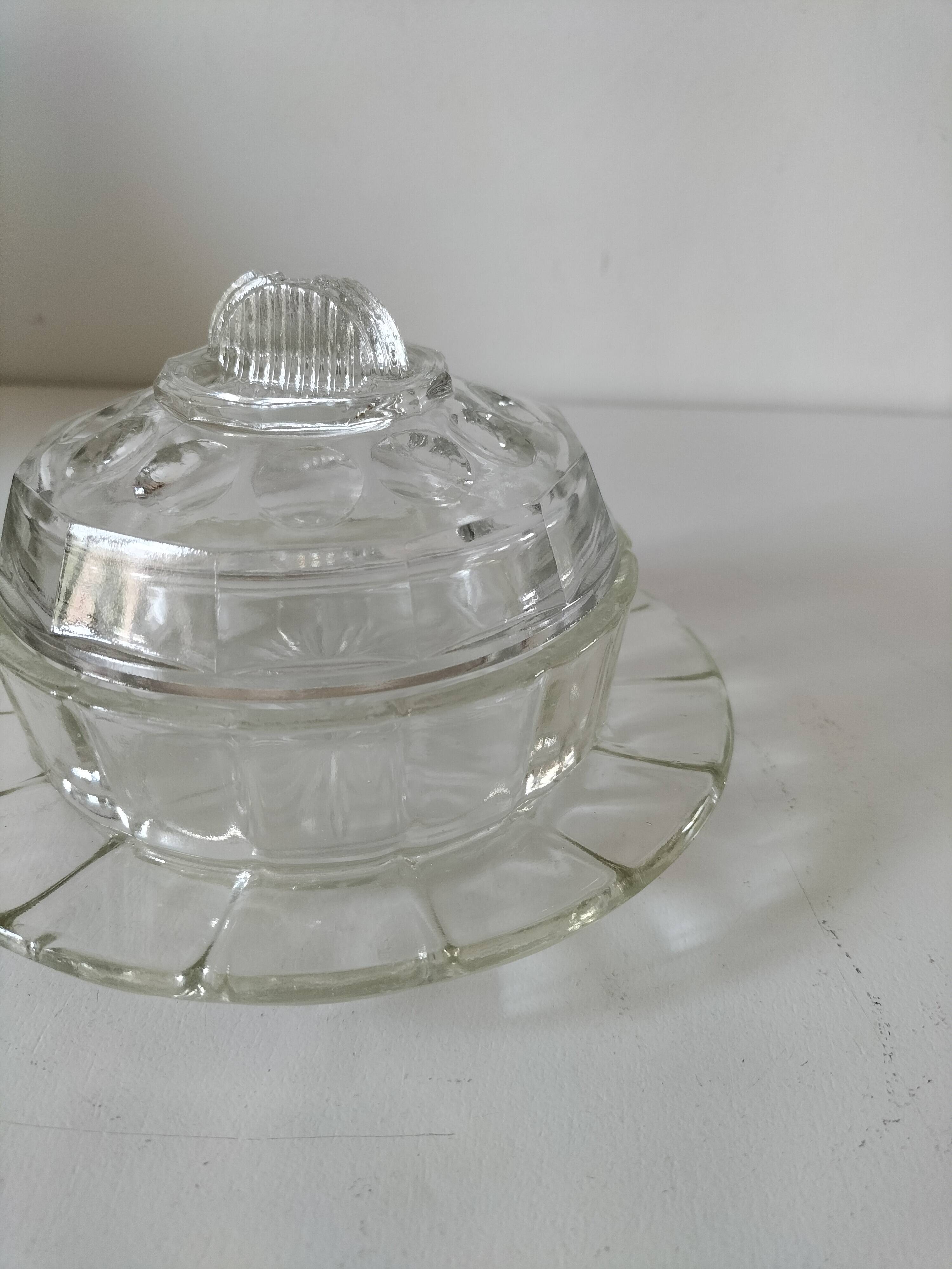 Pressed glass bell jar from the 50s