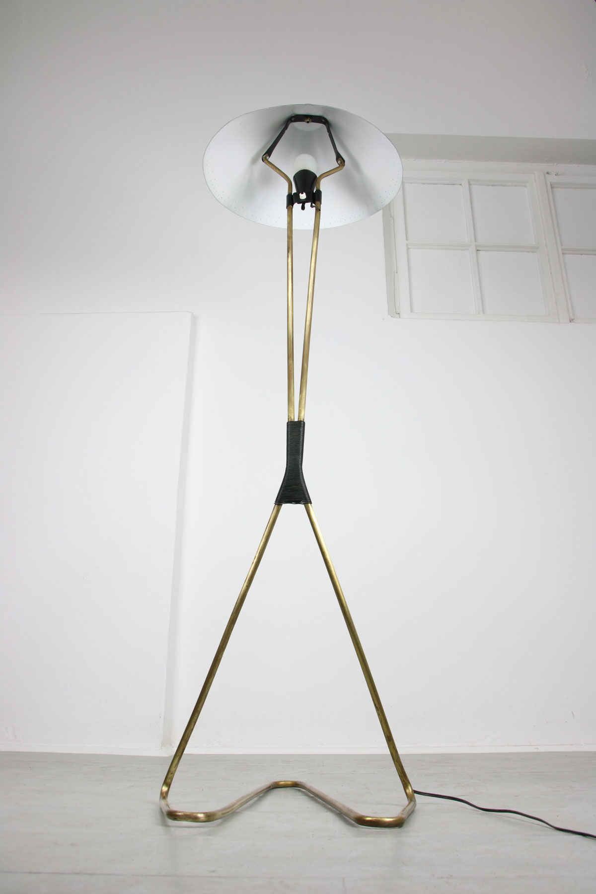 Mid-century brass floor lamp