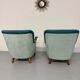 Lot of 2 sculptural Danish design armchairs from the 1940s, vintage.