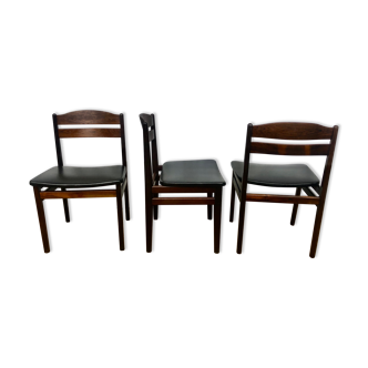 Set of 3 Danish rosewood chairs