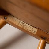 Set of 2 midcentury dining chairs from TON, green painted plywood, 1960S