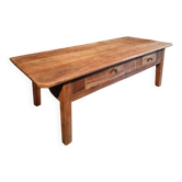 Old French rustic coffee table in cherry wood.