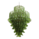 Green Murano Glass Petal Chandelier with Gold-Toned Support, Italy