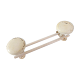 Double coat hook in vintage white lacquered metal
