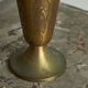 Art Deco fluted vase in patinated metal and brass from the 1930s.