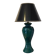 Table lamp in green lacquered porcelain, Italy 70s