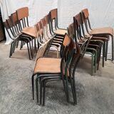 Lot ancienne chaises d'école vintage