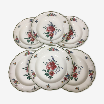6 hollow plates Villeroy and Boch flower motifs