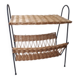Wicker side table