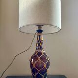 Vintage rattan glass lamp