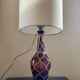 Vintage rattan glass lamp