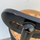 Pair of high canne stools or black curved wooden bar chairs, 1970
