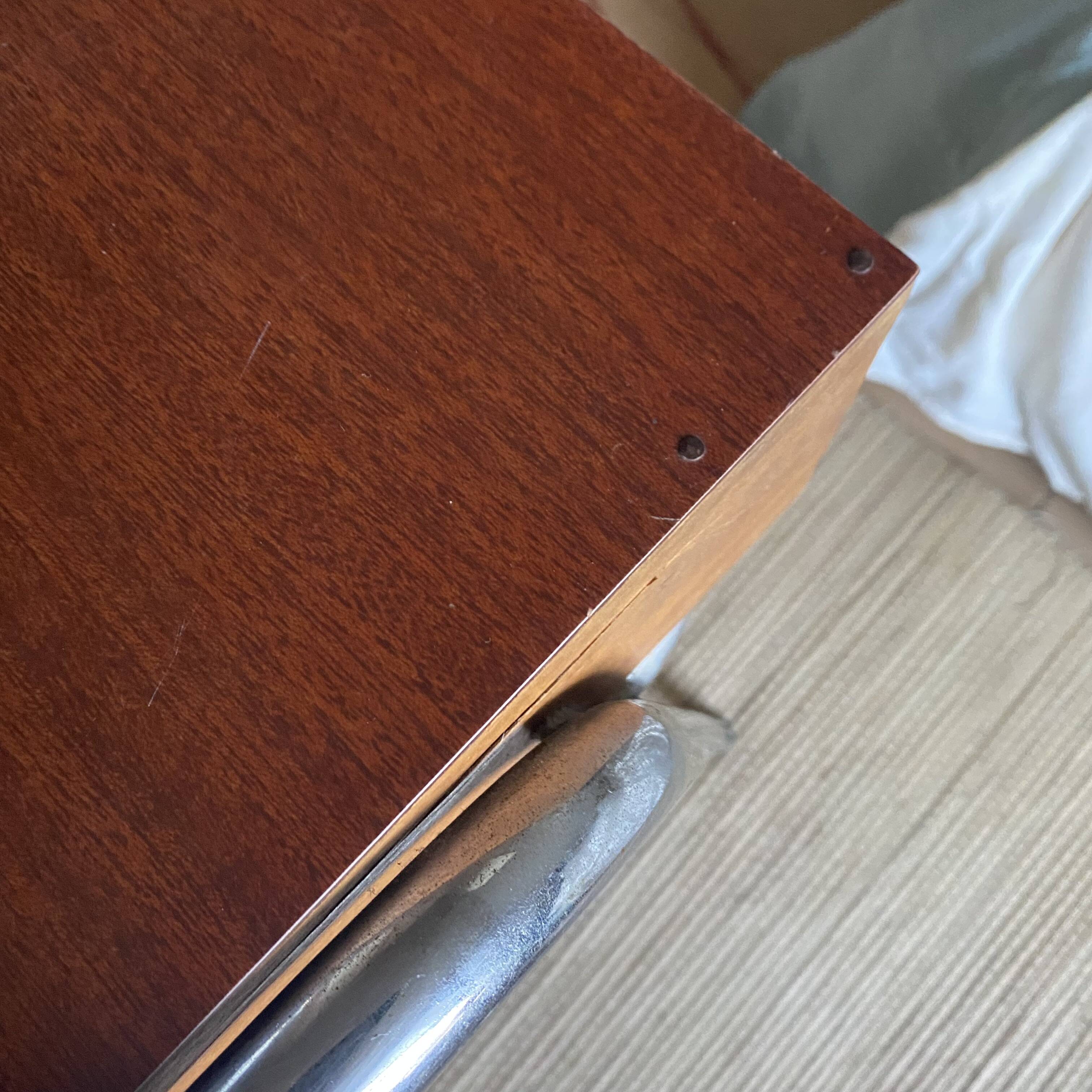 Bureau tubulaire chromé années 50-60