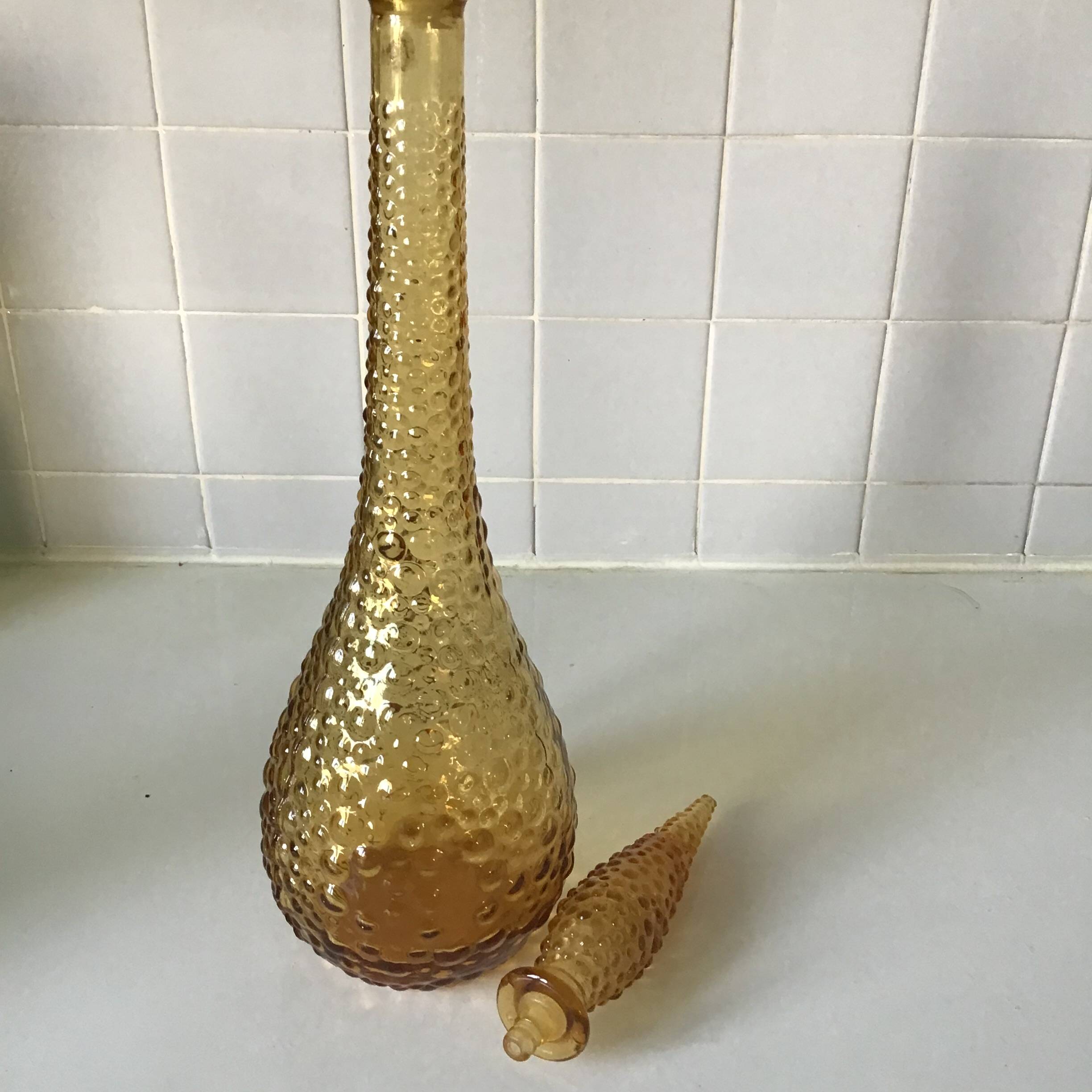 Large yellow-brown Empoli bottle