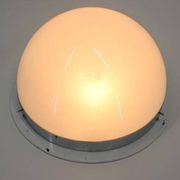 Unique set of six large Bauhaus chrome ceiling lamps/flush mounts, 1940s