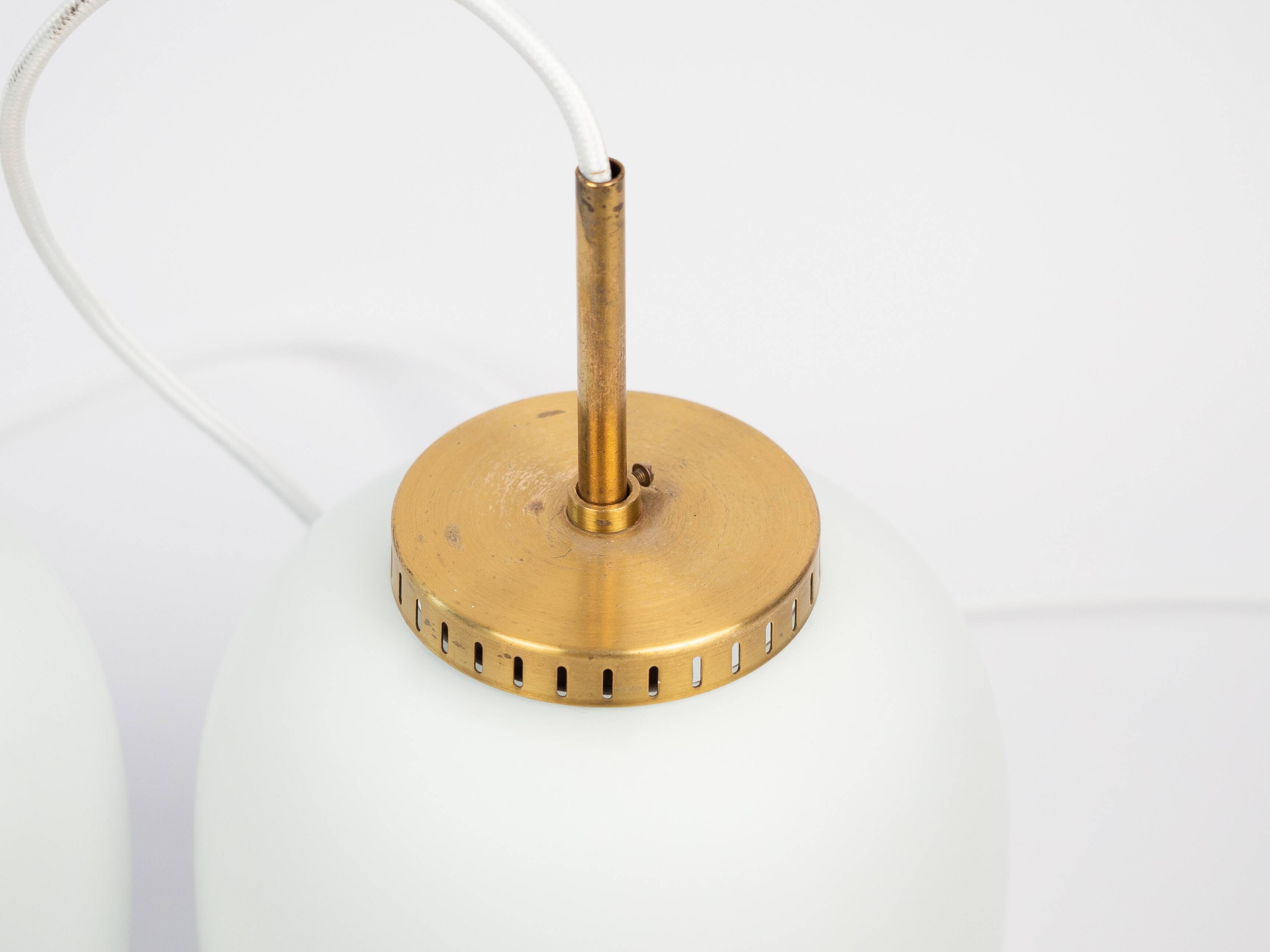 Pair of danish vintage Kina pendant lamps by Bent Karlby, Lyfa, 1946