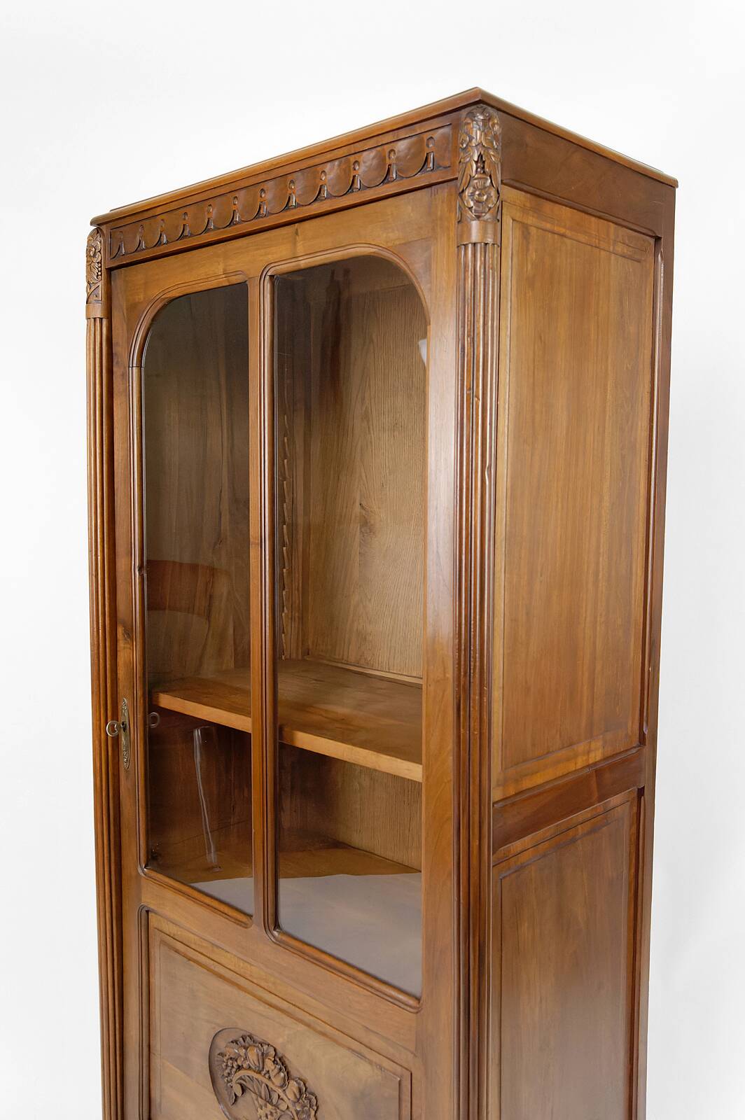 Art Deco walnut display cabinet, France, Circa 1920