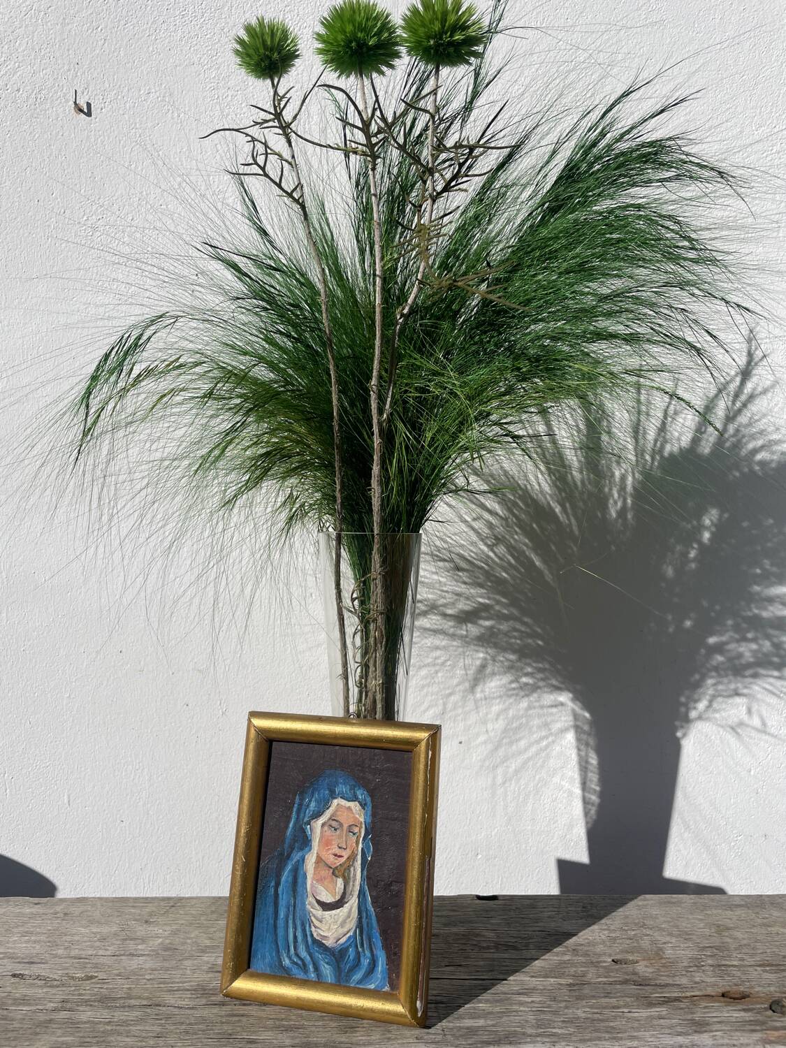 Petite peinture de vierge / tableau ancien
