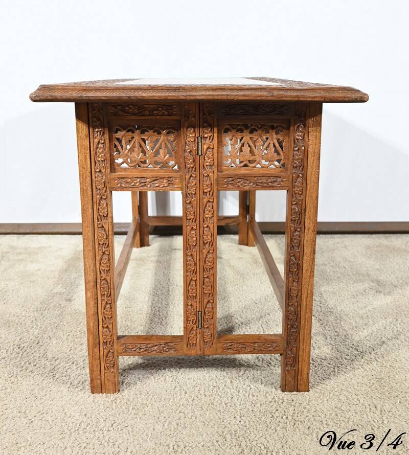 Table Orientale Pliante en Bois Exotique – Début XXe