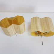 Molecular Double Light Honeycomb Flush Mounts in Fiberglass, 1950s, Set of 2
