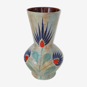 Vase céramique peint à la main vintage