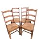 4 wooden and straw chairs – rustic chic style