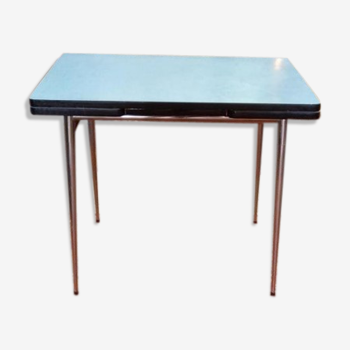 Table à rallonges en formica bleu